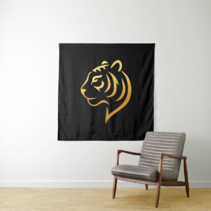 Tapete De Parede 黄金の虎 Gold Tiger – Arte Minimalista Japonês