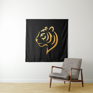 Tapete De Parede 黄金の虎 Gold Tiger – Japanese Minimalist Art