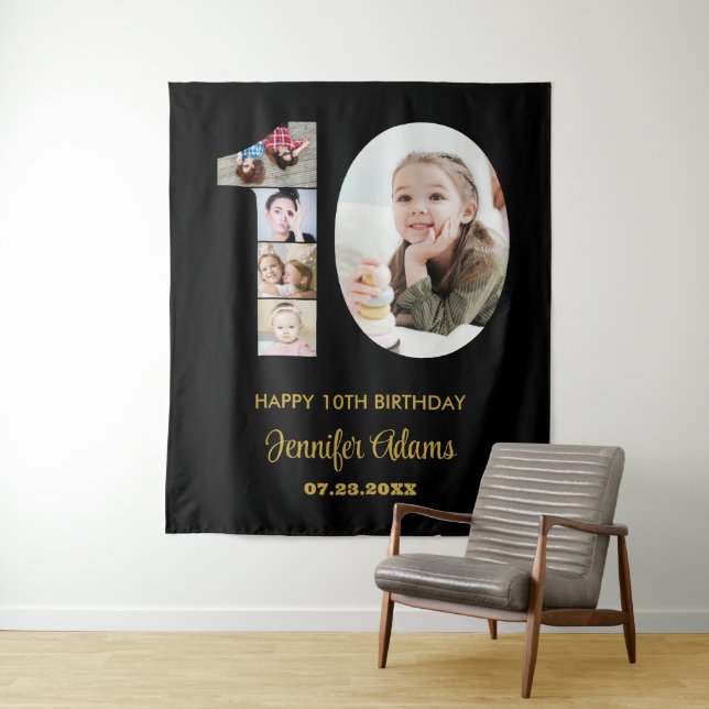 Tapete De Parede 10º Aniversário Número 10 Colagem de Fotografias P (In Situ)