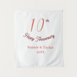 Tapete De Parede 10th wedding anniversary peach pastel name retro b