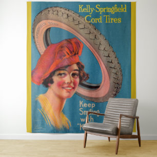 Tapete De Parede 1918 anúncio de pneus Kelly-Springfield Continue S