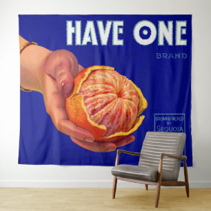 Tapete De Parede 1940s têm um impressão de etiqueta laranja