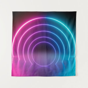 Tapete De Parede 3d, linhas brilhantes, túnel, luzes de neon, virtu