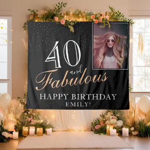 Tapete De Parede 40 e Fabulosa Foto de aniversário de 40 anos preto