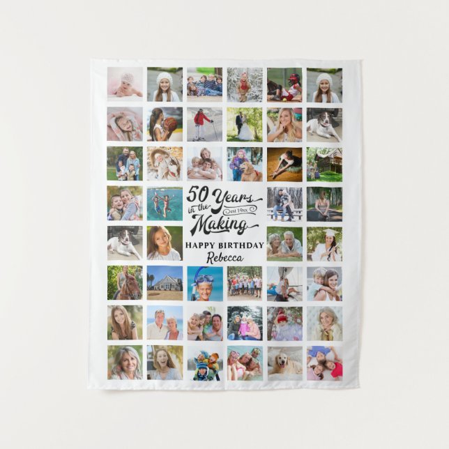 Tapete De Parede 50º Aniversário 44 Colagem de Fotos do Fundo da Fe (Frente)