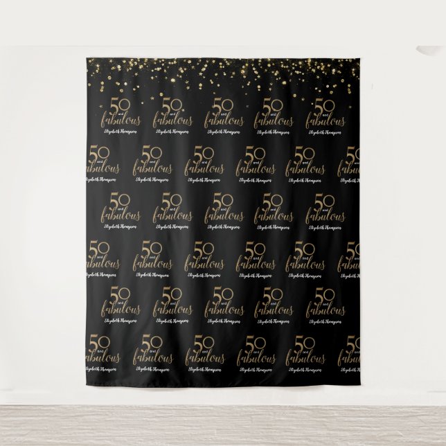 Tapete De Parede 50 and fabulous Photobooth Custom 50th birthday  (Frente)