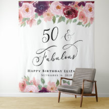 50 Aniversário Fabuloso com Aquarela Floral
