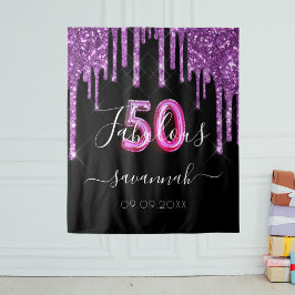 Tapete De Parede 50 Fabuloso aniversariante roxo preto