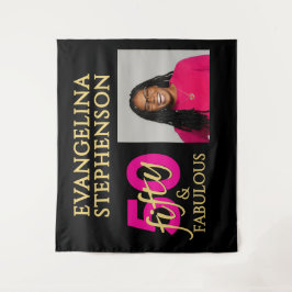 Tapete De Parede 50 Fabulous Photo Black Gold Pink 50th Birthday