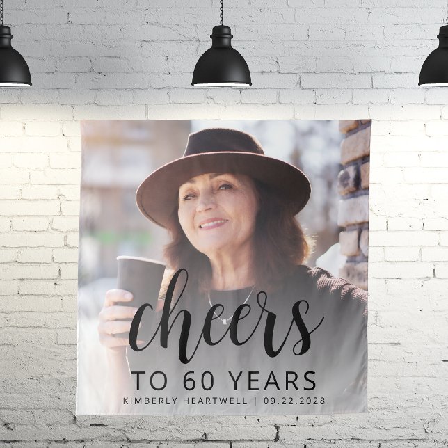 Tapete De Parede 60ª Festa de aniversário de páginas pretas de scri (Criador carregado)