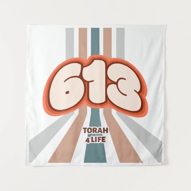 Tapete De Parede 613 Torá para a Vida - Arte Retroativa Judaica Fun (Frente)