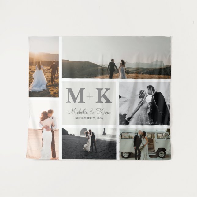 Tapete De Parede 6 Foto Collage Newlyweds (Frente (Horizontal))