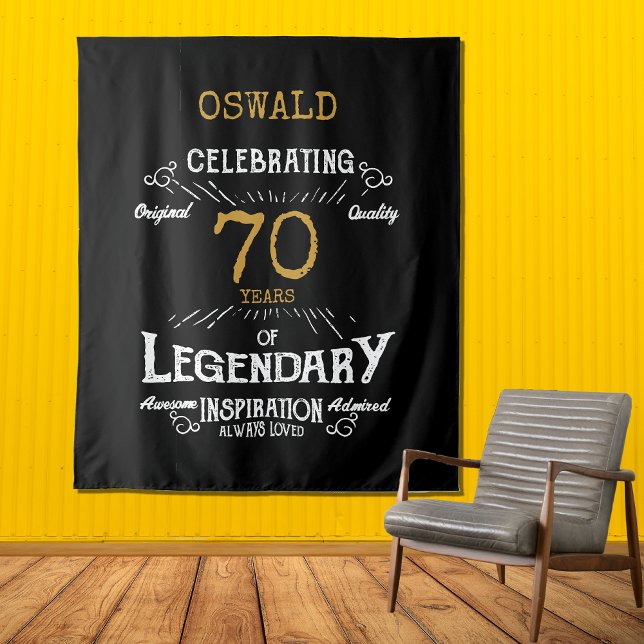 Tapete De Parede 70 Birthday Black Legendent Photo Backdrop (70th Birthday Black Gold Legendary Photo Backdrop
)