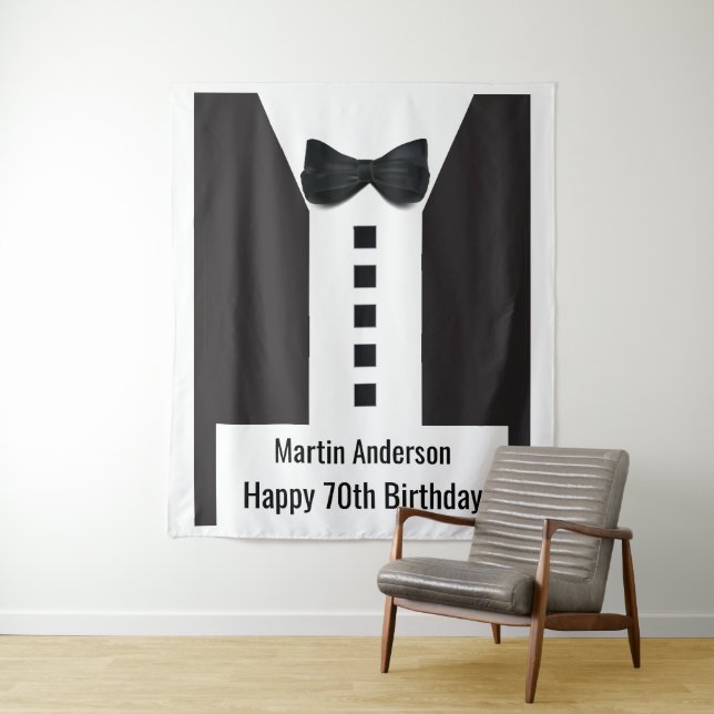 Tapete De Parede 70 Birthday 🎉 Elegante Tuxedo (In Situ)