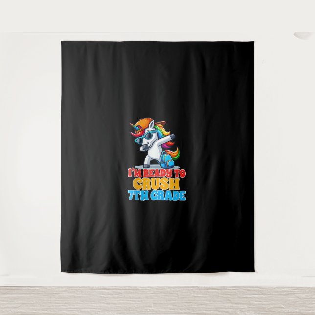 Tapete De Parede 7 Grau Dabbing Unicorn Estou pronto para esmagar s (Frente)