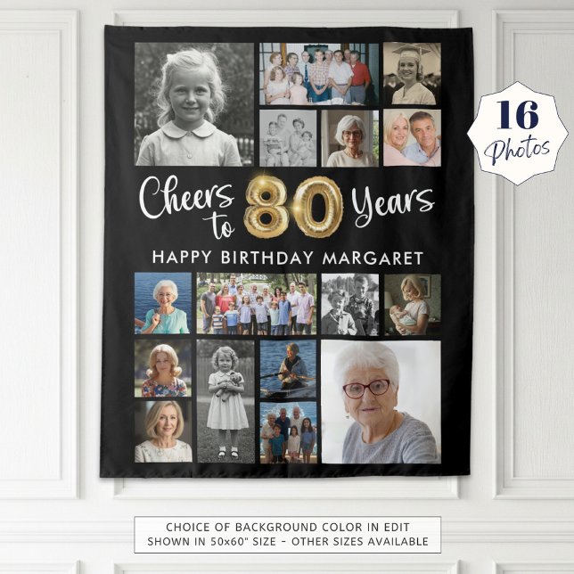 Tapete De Parede 80º Aniversário Preto Dourado 16 Fotos Brindes por (Criador carregado)