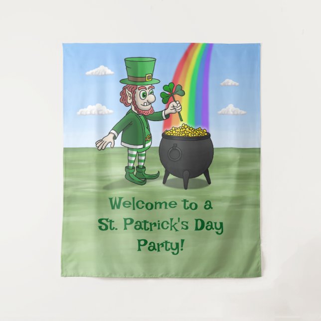 Tapete De Parede A Festa do Dia de São Patrício dos Leprechauns (Frente)