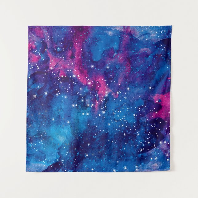 Tapete De Parede A galáxia espacial aquarela céu noturno com estrel (Frente)