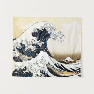 Tapete De Parede A Grande Onda de Kanagawa Hokusai, arte japonês