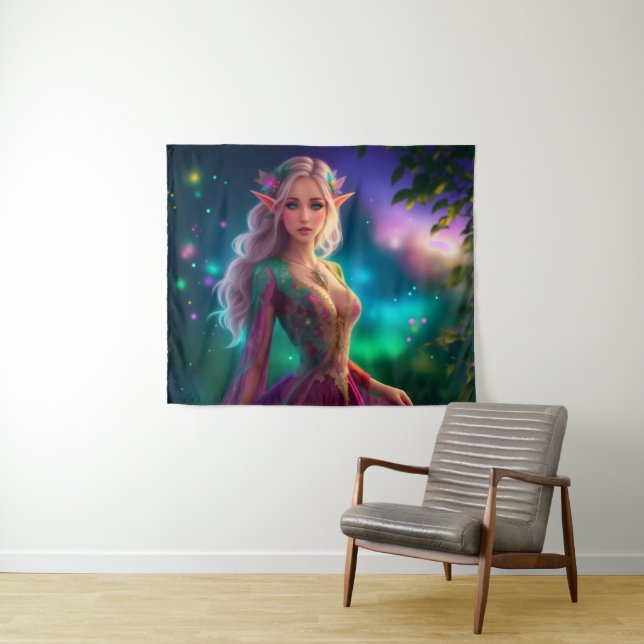 Tapete De Parede A princesa da Elf fantasia magia da turquesa (In Situ (Horizontal))