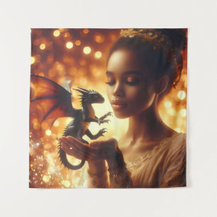 Tapete De Parede a princess and her baby dragon