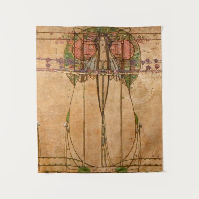 Tapete De Parede A Rainha de maio - Margaret Macdonald Mackintosh (Frente)