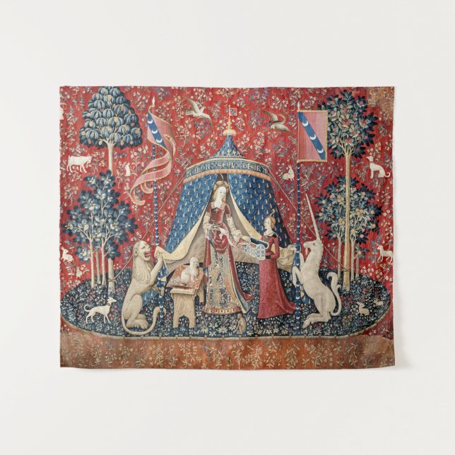Tapete De Parede A Senhora e o Unicórnio, Para o meu único desejo (Frente (Horizontal))