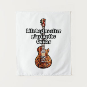 Tapete De Parede A vida começa depois de tocar guitarra.