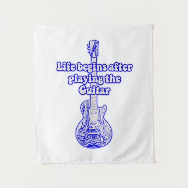 Tapete De Parede A vida começa depois de tocar violão. (Frente)