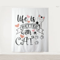 A vida é melhor com um slogan de citação do Cat