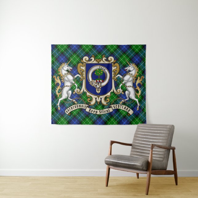 Tapete De Parede Abercrombie Clan Badge & Tartan Tapestry (In Situ (Horizontal))