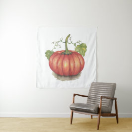 Tapete De Parede Abóbora Cuja Vinha É Em Aquarela