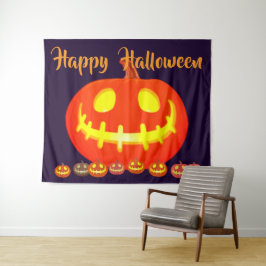 TAPETE DE PAREDE ABÓBORA DE HALLOWEEN