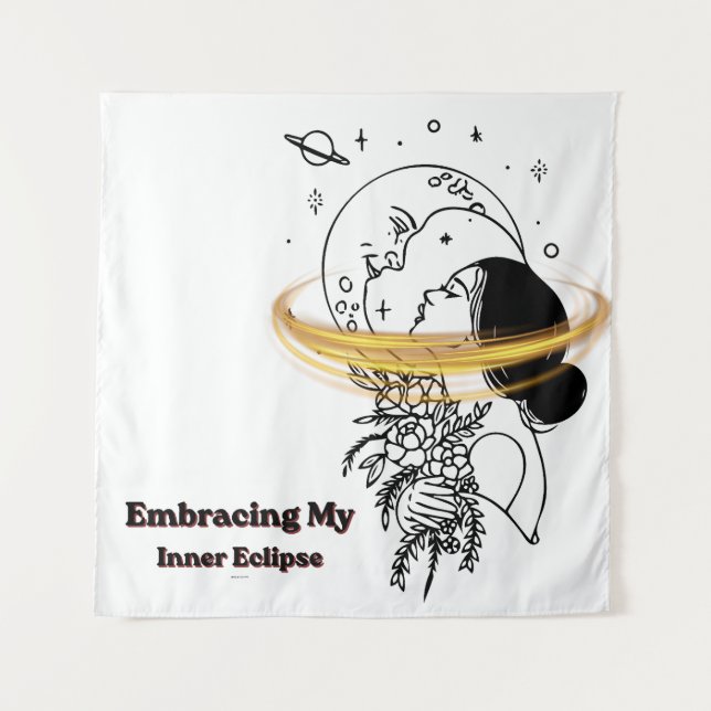 Tapete De Parede Abraçando Meu Eclipse Interior Arte Celestial em L (Frente)