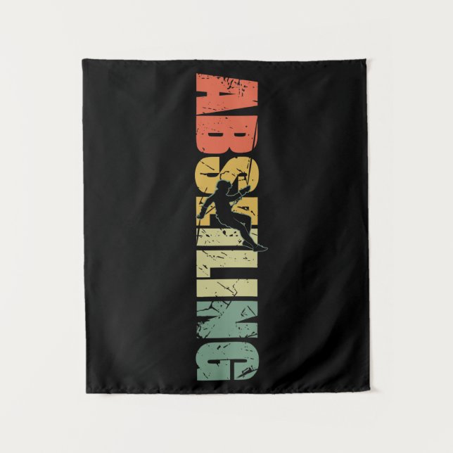 Tapete De Parede Abseiling Vintage Rappelling Mountain Climber (Frente)