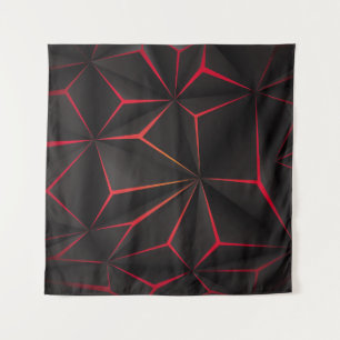 Tapete De Parede Abstract black polygon red light futuristic techno