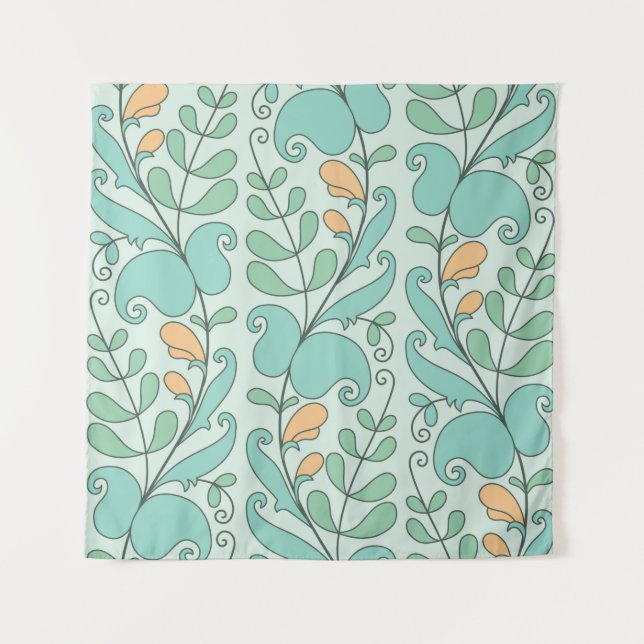 Tapete De Parede Abstract floral seamless pattern (Frente)