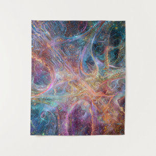 Tapete De Parede Abstract Glowing Digital Neural Network and Cosmic