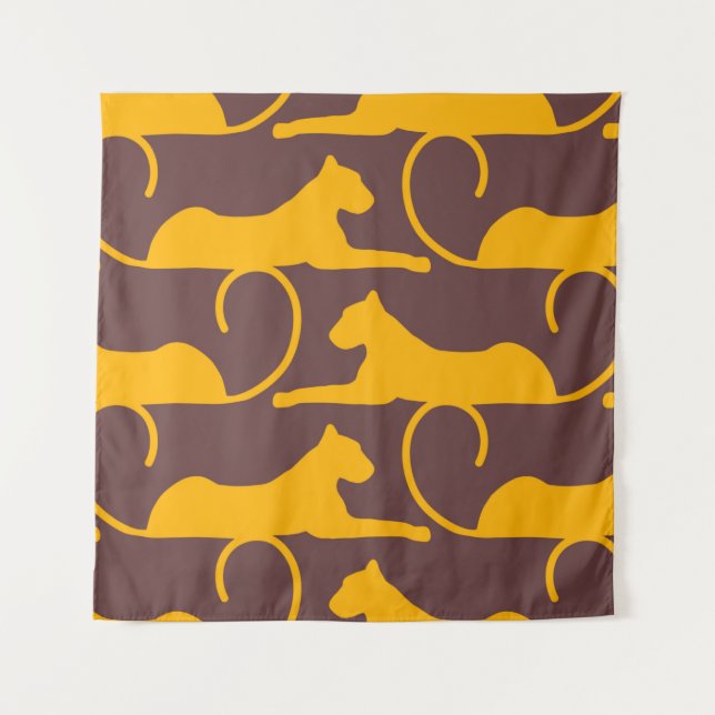 Tapete De Parede Abstract Hand Drawing Leopard Cheetah Panther Cat  (Frente)