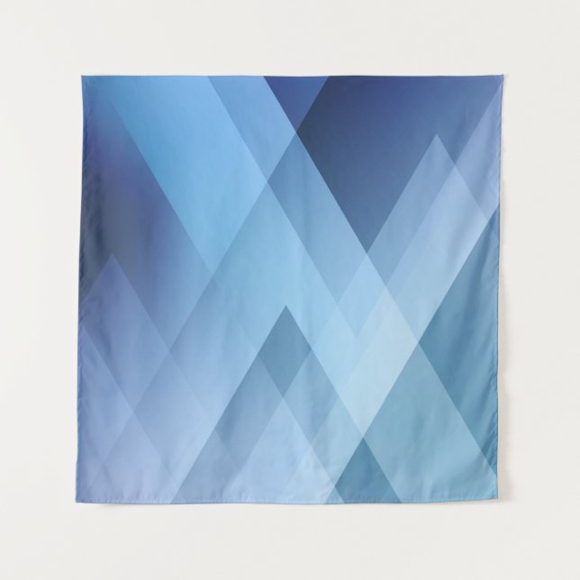 Tapete De Parede Abstract light background. Blue triangle pattern.  (Frente)