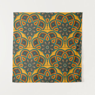 Tapete De Parede Abstract mandala fish scale seamless pattern. Orna