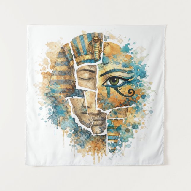 Tapete De Parede AbstractAncientEgyptian Pharaoh with Eye of Horus  (Frente)