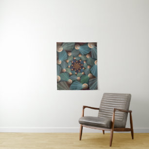 Tapete De Parede Abstrato, Arte Fractal Com Profundidade De Azul De
