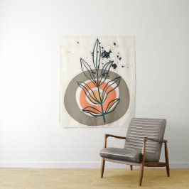 Tapete De Parede Abstrato botânico mínimo