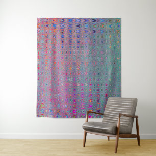 Tapete De Parede Abstrato Caleidoscópico - Ondas De Boomerang Retro