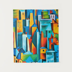 Tapete De Parede Abstrato Cityscape Building Skyscrapts Art