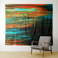 *~* Abstrato De Arte Excitante Laranja Azul Negrit