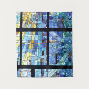 Tapete De Parede Abstrato de Vitalismo Contemporâneo Azul Vitralium