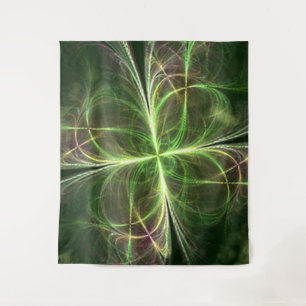 Tapete De Parede Abstrato Fantasy Four Deixa o Green Clover
