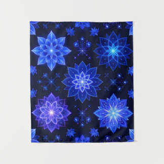 Tapete De Parede Abstrato Floral Azul Roxo Brilhante